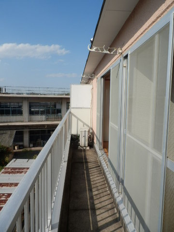 Balcony. It is the top floor.