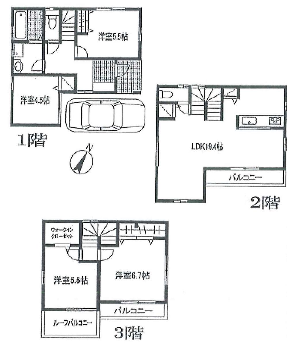 Floor plan. 33,800,000 yen, 4LDK, Land area 65.38 sq m , Building area 99.63 sq m
