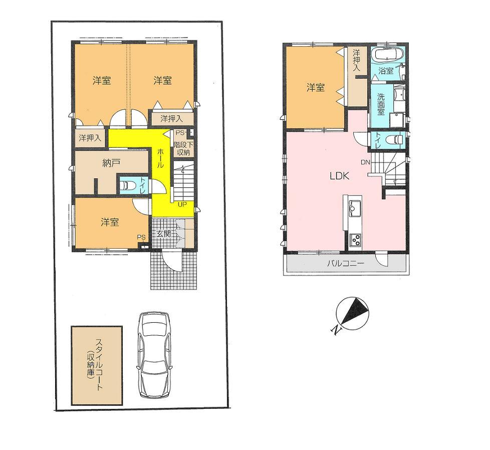 Floor plan. 56 million yen, 4LDK + S (storeroom), Land area 130.27 sq m , Building area 110 sq m
