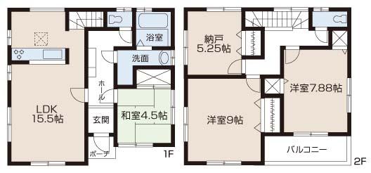 Floor plan. (3 Building), Price 27,800,000 yen, 3LDK+S, Land area 100.64 sq m , Building area 102.68 sq m