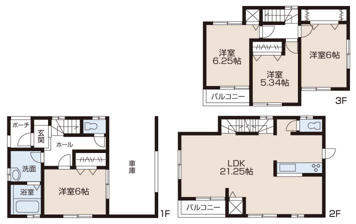 Floor plan. (17-3), Price 25,800,000 yen, 3LDK+S, Land area 89.47 sq m , Building area 122.55 sq m
