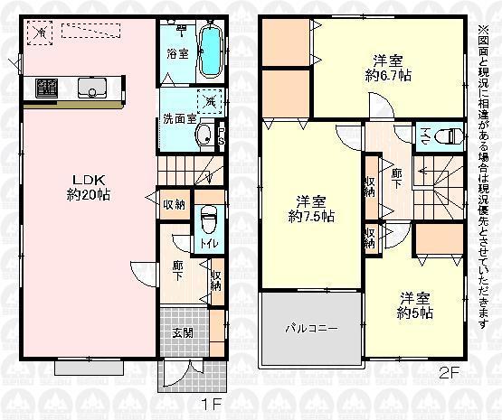Floor plan. 24,800,000 yen, 3LDK, Land area 107.41 sq m , Building area 94.39 sq m floor plan