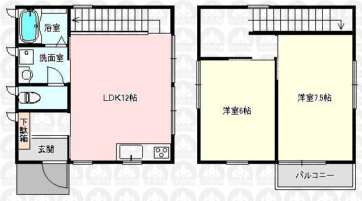 Floor plan. 24,800,000 yen, 2LDK, Land area 52.8 sq m , Building area 59.62 sq m floor plan