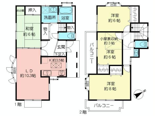 Floor plan. 52,800,000 yen, 4LDK, Land area 111.62 sq m , Building area 99.92 sq m