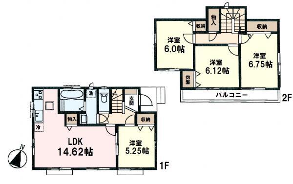 Floor plan. 27,800,000 yen, 4LDK, Land area 100.08 sq m , Building area 92.32 sq m