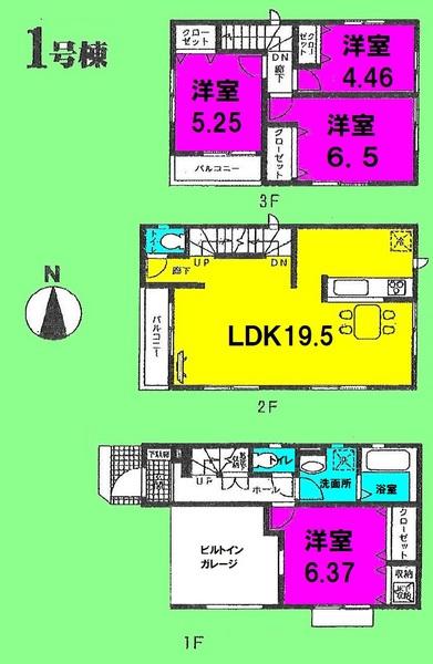 Floor plan. 41,900,000 yen, 4LDK, Land area 68.68 sq m , Building area 113.31 sq m