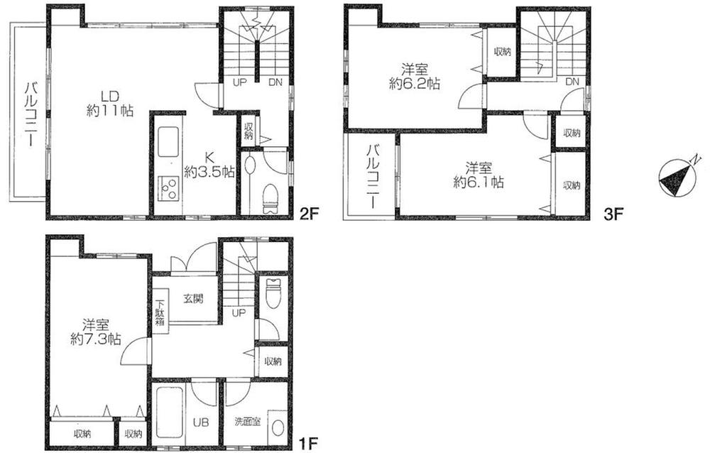 Floor plan. 35,800,000 yen, 3LDK, Land area 66.32 sq m , Building area 95.45 sq m