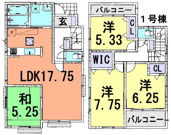 Floor plan. 25,800,000 yen, 4LDK, Land area 96.66 sq m , Building area 97.29 sq m