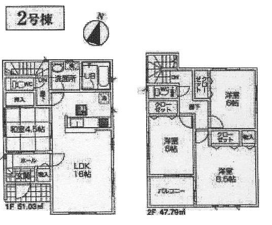 Floor plan. (Building 2), Price 33,800,000 yen, 4LDK, Land area 146.28 sq m , Building area 98.82 sq m