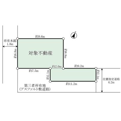 Compartment figure. Alley-like portion is used as a road, Building construction ・ Installation of car spaces, etc.