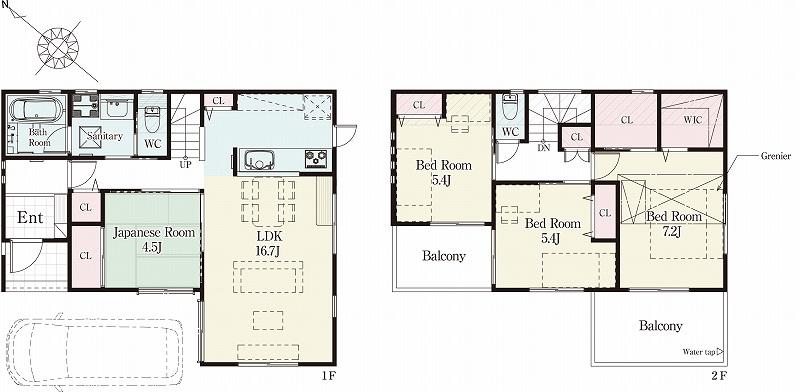 Floor plan. (4 Building), Price 51,800,000 yen, 4LDK, Land area 100.01 sq m , Building area 99.78 sq m