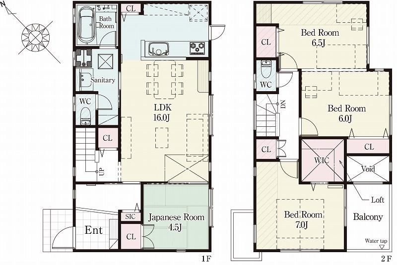 Floor plan. (3 Building), Price 47,800,000 yen, 4LDK, Land area 107.69 sq m , Building area 99.36 sq m