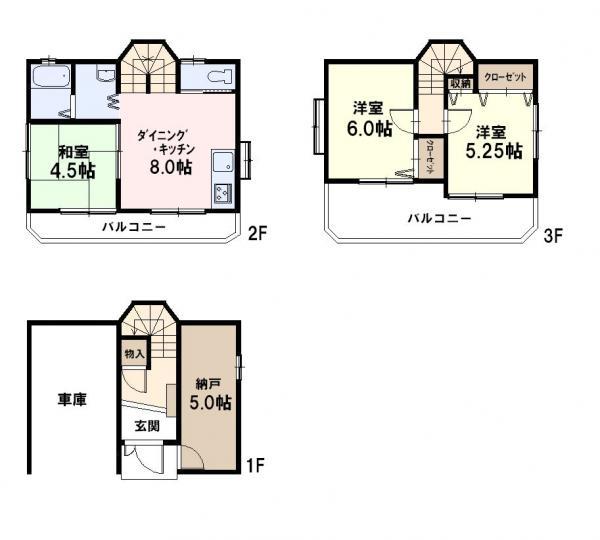 Floor plan. 18 million yen, 3DK+S, Land area 49.68 sq m , Because of building area 82.19 sq m south rotation road, Yang per good