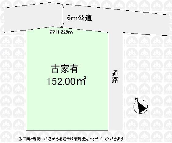 Compartment figure. Land price 46 million yen, Land area 152 sq m northeast 6m public road ・ Good of 45.98 square meters per positive for the southeast side adjacent land passage
