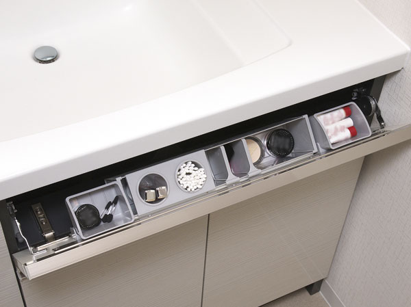 Bathing-wash room.  [Smart pocket] At the bottom of the counter, Installed and out easily pocket storage. This is useful, such as to accommodate small items.