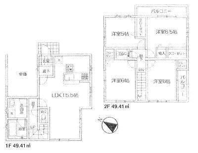 Floor plan. 21,800,000 yen, 4LDK, Land area 103.36 sq m , Building area 98.82 sq m