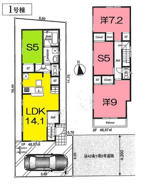 Floor plan. 39,800,000 yen, 2LDK + 2S (storeroom), Land area 91.68 sq m , Building area 93.14 sq m