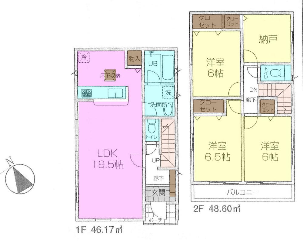 Floor plan. 27,800,000 yen, 3LDK + S (storeroom), Land area 110.11 sq m , Building area 94.77 sq m