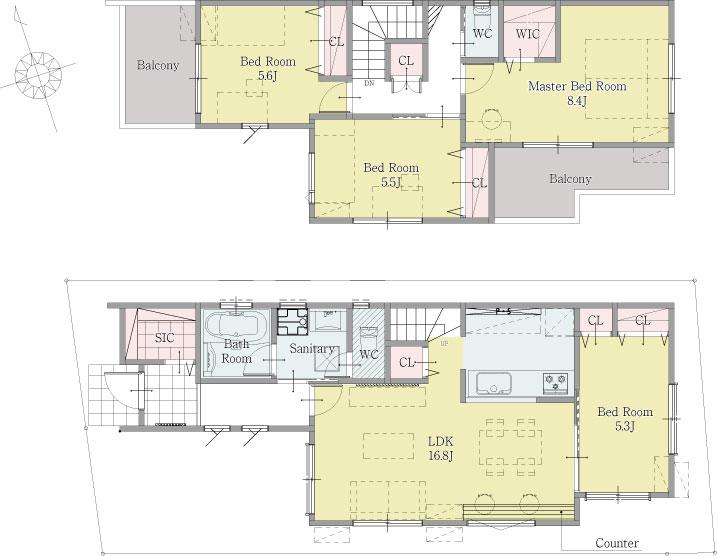 Floor plan. (Building 2), Price 41,800,000 yen, 4LDK, Land area 97.85 sq m , Building area 101.85 sq m