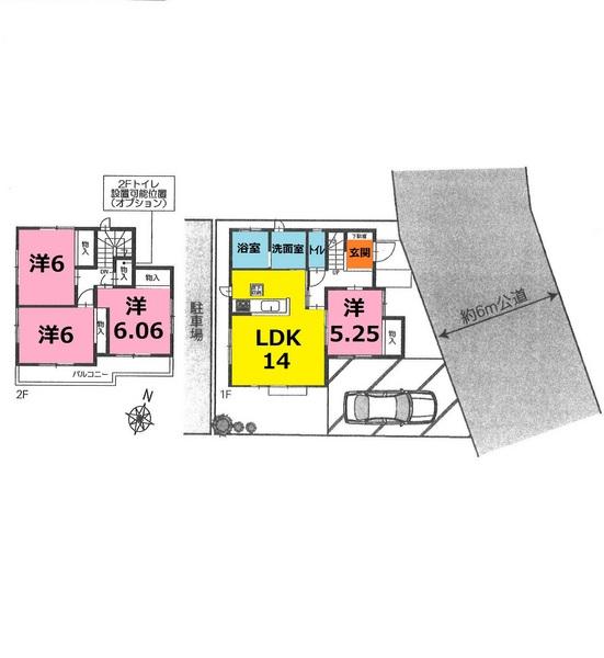 Floor plan. 27,800,000 yen, 4LDK, Land area 94.77 sq m , Building area 91.08 sq m