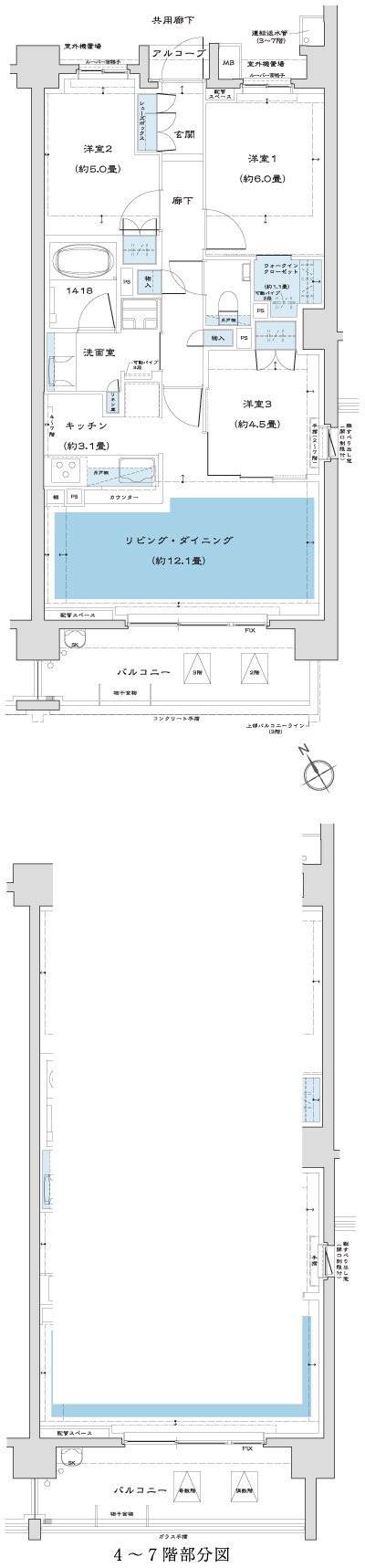 Floor: 3LDK + WIC, the occupied area: 70.47 sq m, Price: 42,880,000 yen ~ 46,980,000 yen, now on sale