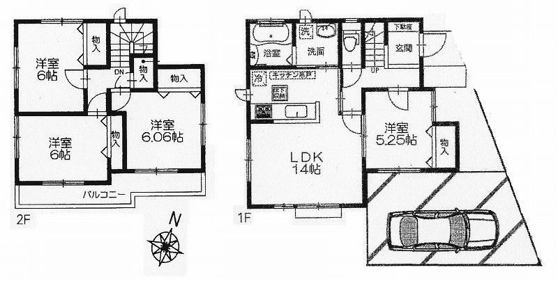 Floor plan. 27,800,000 yen, 4LDK, Land area 94.77 sq m , Building area 91.08 sq m floor plan