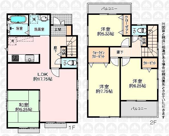 Floor plan. 26,800,000 yen, 4LDK, Land area 96.66 sq m , Building area 97.29 sq m floor plan