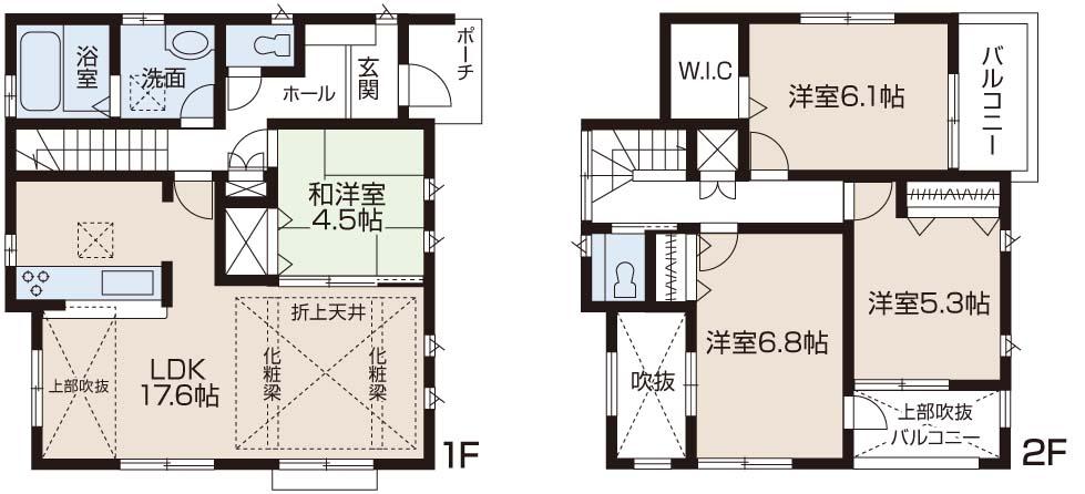 Floor plan. (3 Building), Price 36,800,000 yen, 4LDK, Land area 123 sq m , Building area 96.05 sq m