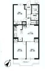 Floor plan. 3LDK, Price 19.9 million yen, Occupied area 63.24 sq m , Balcony area 6.39 sq m