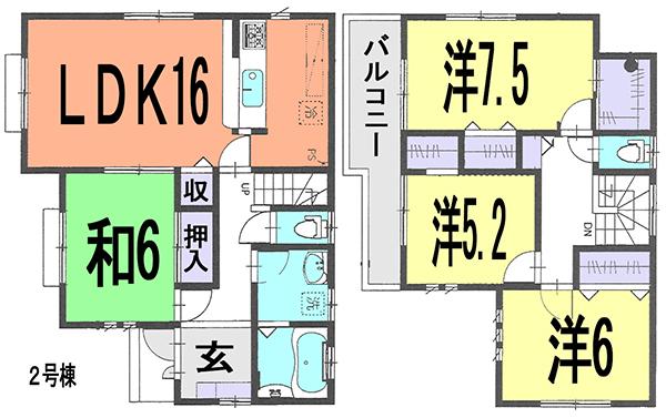 Floor plan. (Building 2), Price 28.8 million yen, 4LDK, Land area 112.82 sq m , Building area 102.68 sq m