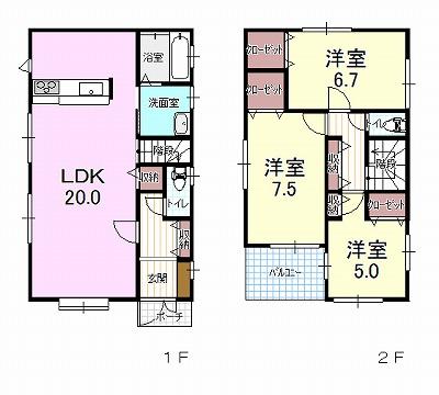 Floor plan. 24,800,000 yen, 3LDK, Land area 139.9 sq m , Building area 94.39 sq m