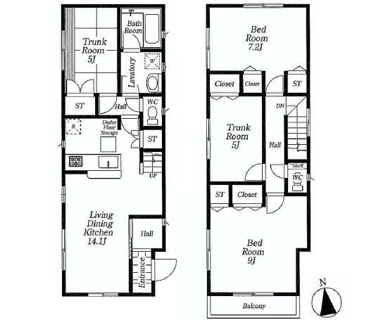 Floor plan. 39,800,000 yen, 4LDK, Land area 91.68 sq m , Building area 93.14 sq m