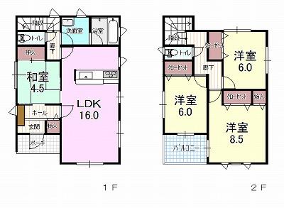 Floor plan. 33,800,000 yen, 4LDK, Land area 145.28 sq m , Building area 99.82 sq m