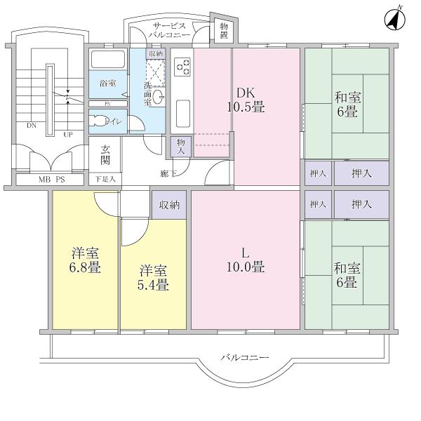 Floor plan. 4LDK, Price 28.5 million yen, Footprint 93 sq m , Balcony area 11.33 sq m floor plan 4LD ・ 93.00 sq m of K type