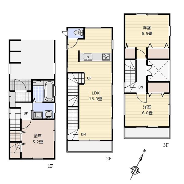 Floor plan. 30,800,000 yen, 2LDK + S (storeroom), Land area 57.71 sq m , Building area 95.58 sq m