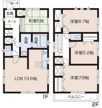 Floor plan. (1 Building), Price 22,800,000 yen, 4LDK, Land area 106.77 sq m , Building area 93.14 sq m