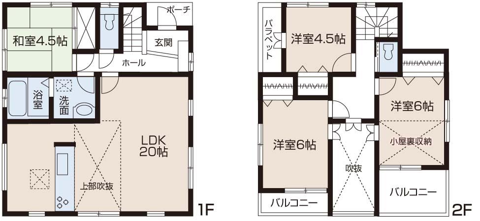 Floor plan. (3 Building), Price 33,800,000 yen, 4LDK, Land area 108.42 sq m , Building area 95.58 sq m