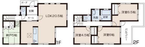 Floor plan. (12 Building), Price 30,800,000 yen, 3LDK+S, Land area 100 sq m , Building area 96.38 sq m