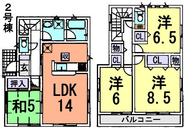 Floor plan. 25,800,000 yen, 4LDK, Land area 101.44 sq m , Building area 93.15 sq m