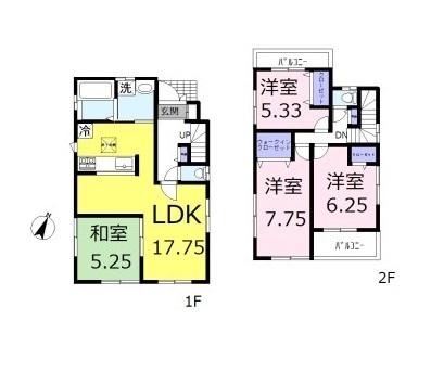 Floor plan. 26,800,000 yen, 4LDK, Land area 98.17 sq m , Building area 97.29 sq m