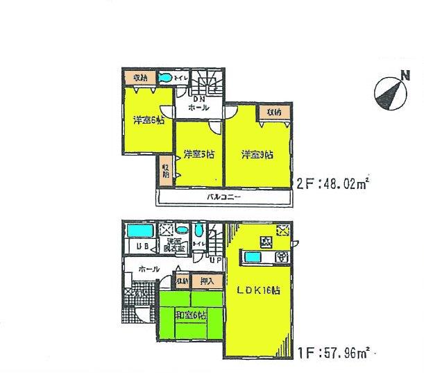 Floor plan. ((2)), Price 22,900,000 yen, 4LDK, Land area 156.61 sq m , Building area 105.98 sq m