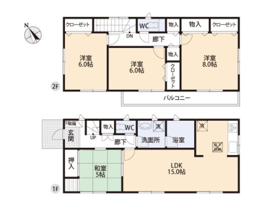 Floor plan. 21,800,000 yen, 4LDK, Land area 193.06 sq m , Building area 96.79 sq m floor plan