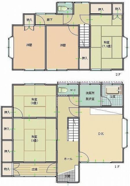 Floor plan. 8.5 million yen, 5DK, Land area 157.95 sq m , Building area 116.46 sq m