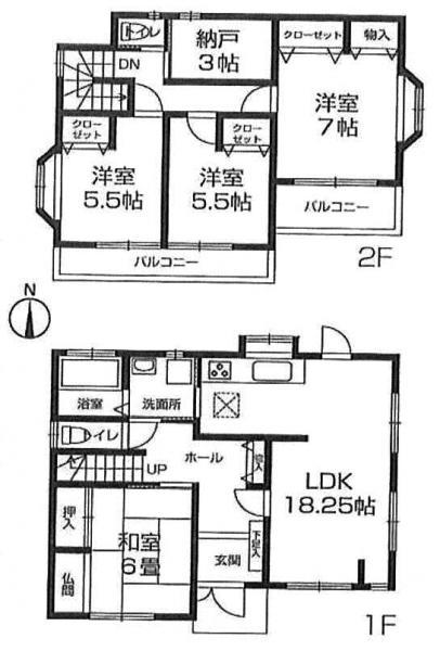 Floor plan. 25,300,000 yen, 4LDK, Land area 208.15 sq m , Building area 97.71 sq m