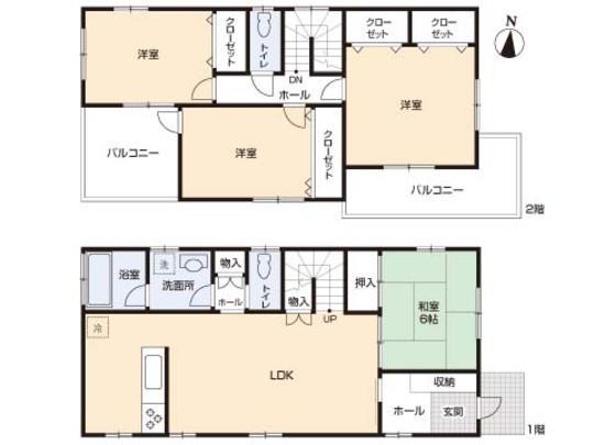 Floor plan. 34 million yen, 4LDK, Land area 169.22 sq m , Building area 108.47 sq m floor plan
