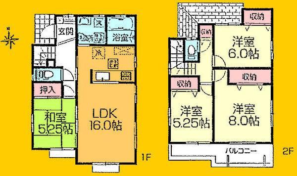 Floor plan. 28.5 million yen, 4LDK, Land area 143.85 sq m , Building area 99.36 sq m