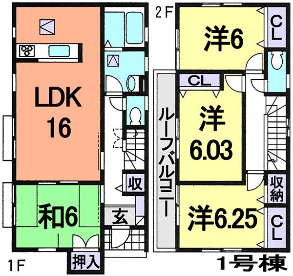 Floor plan. (1 Building), Price 20.8 million yen, 4LDK, Land area 134.65 sq m , Building area 99.78 sq m