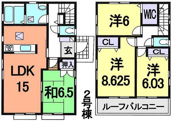 Floor plan. (Building 2), Price 17.8 million yen, 4LDK, Land area 141.32 sq m , Building area 99.57 sq m