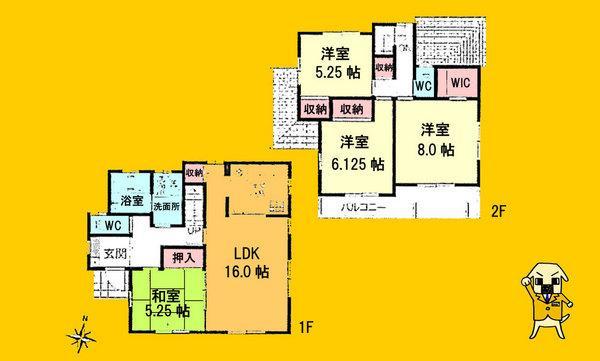 Floor plan. 27.5 million yen, 4LDK, Land area 115.71 sq m , Building area 99.77 sq m