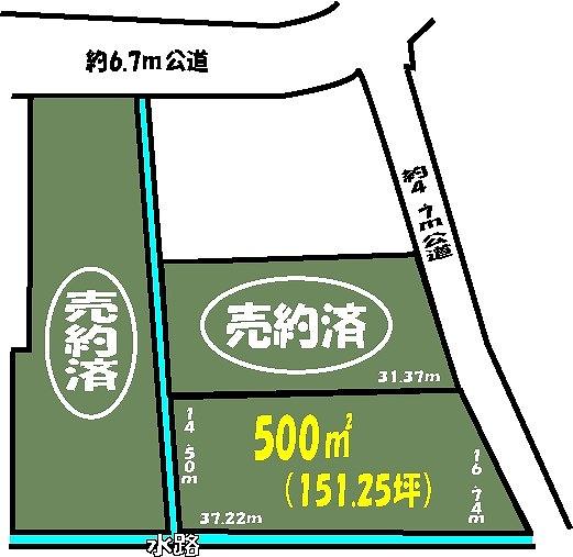 Compartment figure. Land price 6 million yen, Land area 500 sq m